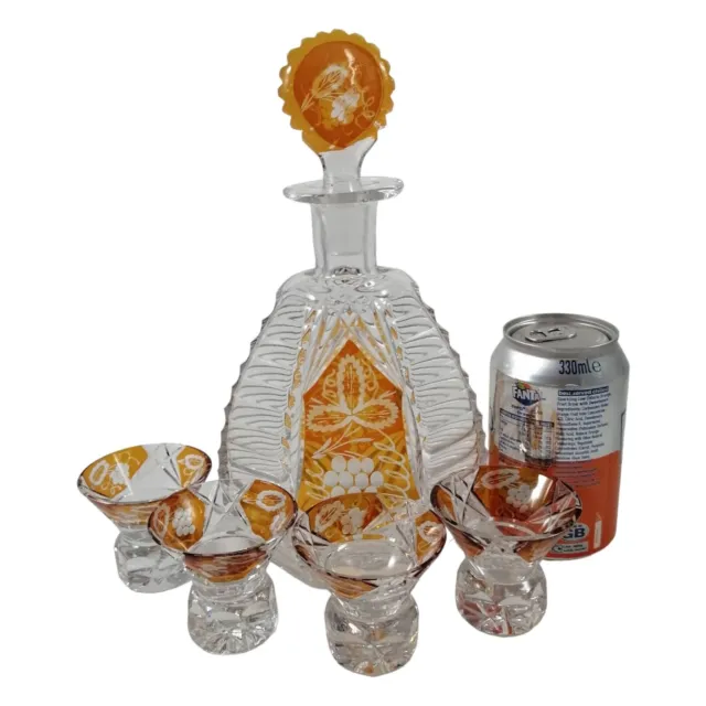 Czech Bohemian Art Deco Glass Liqueur Set by Karl Palda,c.1930 3