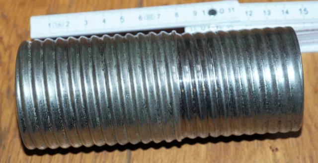 Alte Schraubdose Edelstahl 5,5 x 11,8-15 cm, aus Tierarzt Praxis