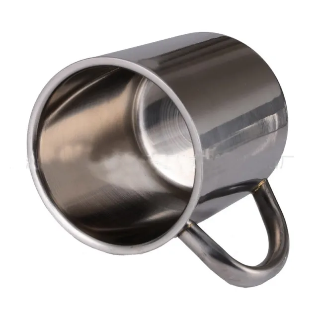 Camping Coffee Cup 11oz Double Wall Insulated Stainless Steel Mug Tumbler Handle