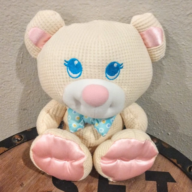 Fisher Price Cozies Cream Pale Yellow Bear Plush 1994 Thermal Waffle Baby Toy