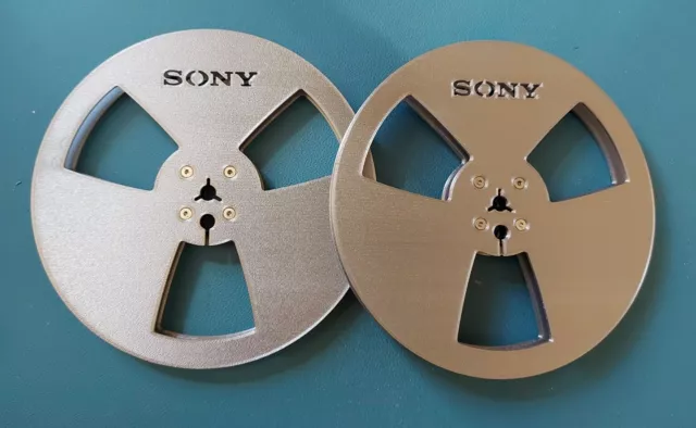 Sony reel to reel Tape spools (Pair) 7" 3D printed (Plastic) in silver