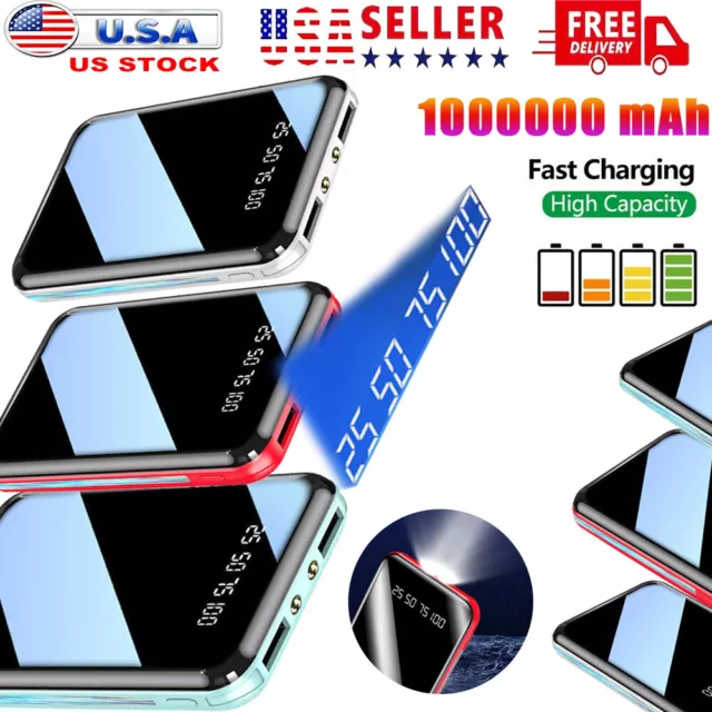 1000000mAh Power Bank Portable External Battery Backup Charger For Cell Phone