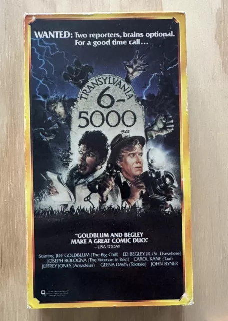Transylvania 6-5000 VHS - Jeff Goldblum + Geena Davis + Carol Kane Starmaker