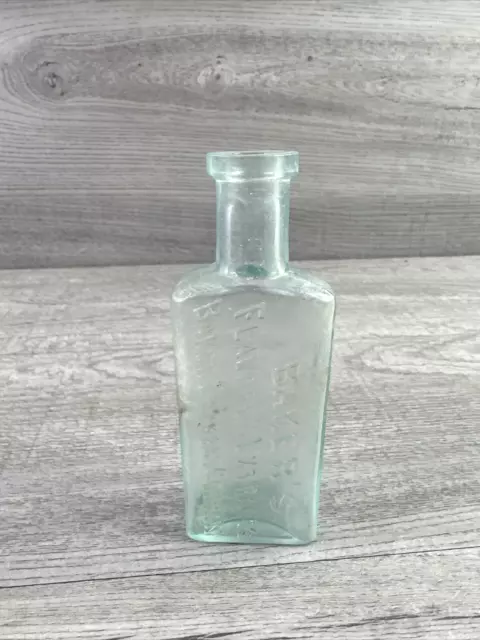 Vintage Bakers Flavoring Original Extract Glass Bottle Aqua