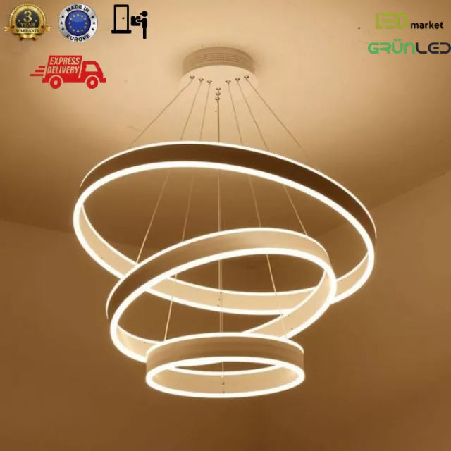 135W LED Ceiling Light 3 Ring Shape Chandelier 80cm 60cm 40cm Modern Pendant VIP