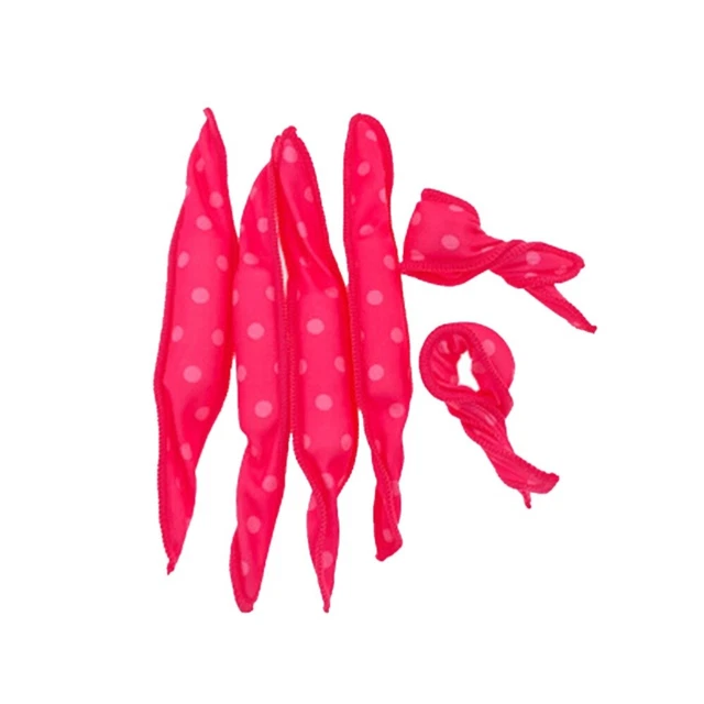 6 PIEZAS Adorable Patrón de Puntos Rizador de Cabello Esponja Rodillos de Cabello Grande Ondulado
