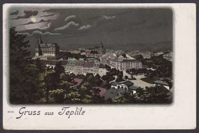 Teplitz Teplice AK Litho Bohemia Böhmen Cechy Czech Cesko postcard