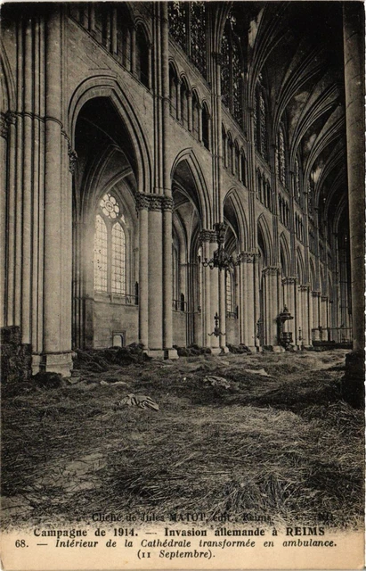 MILITARY CPA German Invasion of Reims, Interior of the Cathedral (315537)