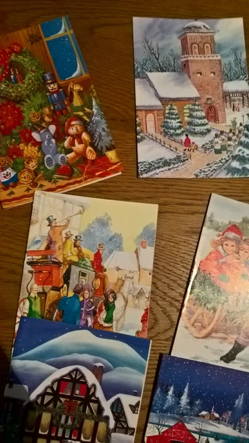 10 Assorted 1970/80’s Vintage Christmas Cards with traditional greetings [VA2] 3