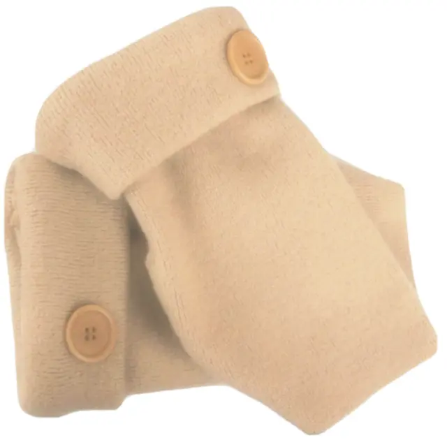 Fingerless Gloves Camel Tan Brown 100% Merino Wool M - L Medium - Large  Mittens