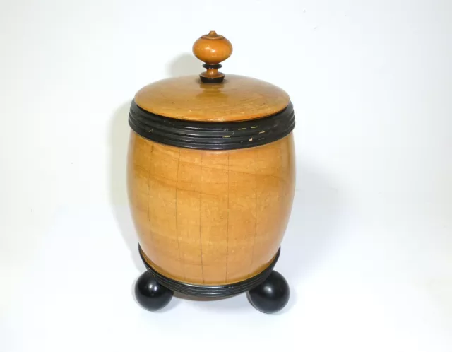 Biedermeier Caja de Madera Grifón Lata con Barril Ponche Dresden