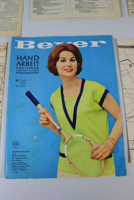 C8/ Beyer Nr. 6/1960 - Mode Zeitschrift mit Schnittmuster + 3 weitere Schnittbog 2