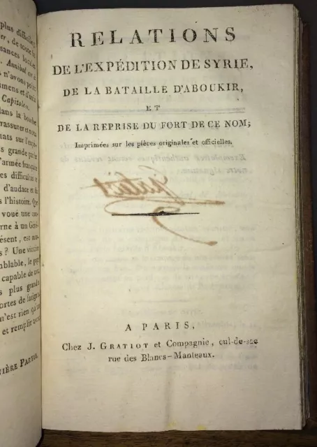 CONQUÊTE DES FRANÇAIS EN ÉGYPTE.EXPÉDITION DE SYRIE. AN VII (1799). Edition Or. 2