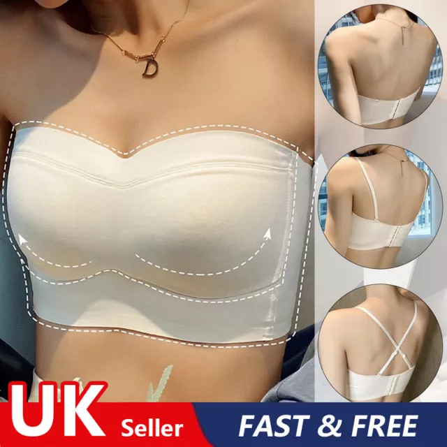 Women Invisible Push Up Bra Bralette Strapless Underwear Sexy Lingerie Tops  UK