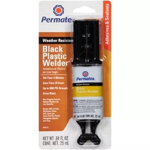 Permatex For Black Plastic Welder 0.84fl oz Syringe Plastics Composites Ceramics