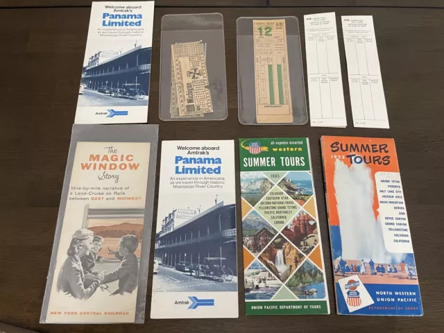 Vtg Misc Train Lot of Tickets, Forms, Phamplets, New York Central, Union Pacific