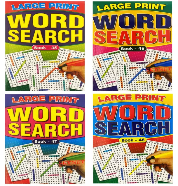 A5 Size Large Print Word Search Books 67 Puzzles In Each Books Book 45 - 48