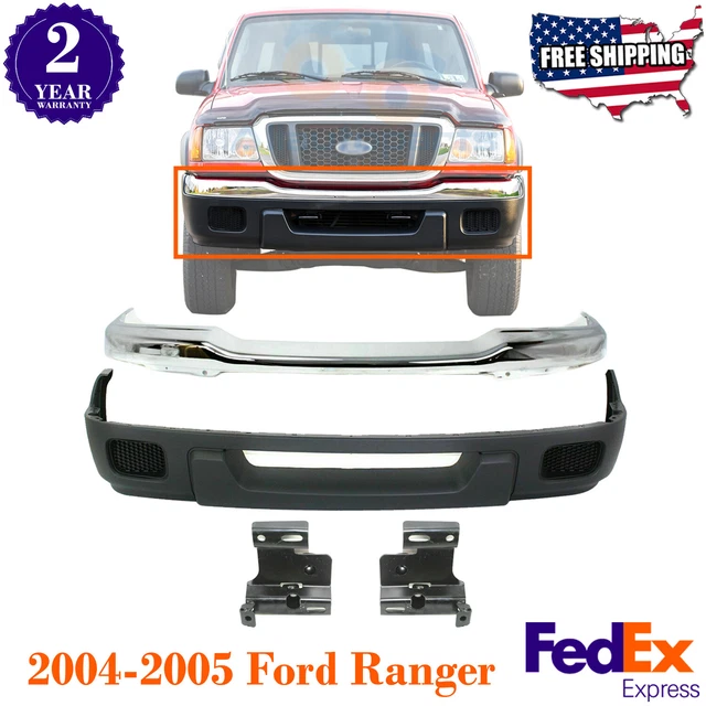 NEW FRONT BUMPER Chrome + Lower Valance + Brackets For 20012005 Ford