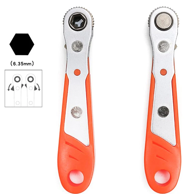 1pc Mini portable Screwdriver Ratchet Handle Adjustable 1/4 inch Hex Driv.zy