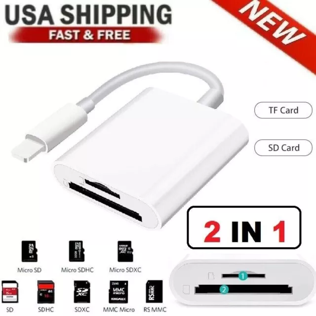 2 in 1 8-PIN to USB 3.0 OTG Adapter for iPhone Connect USB Flash Drive, Camera
