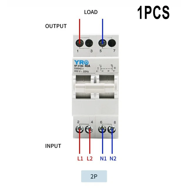 Transfert Interrupteur 1 PC 63A 8KA AC400 Double Power Manuel Outil Miniature