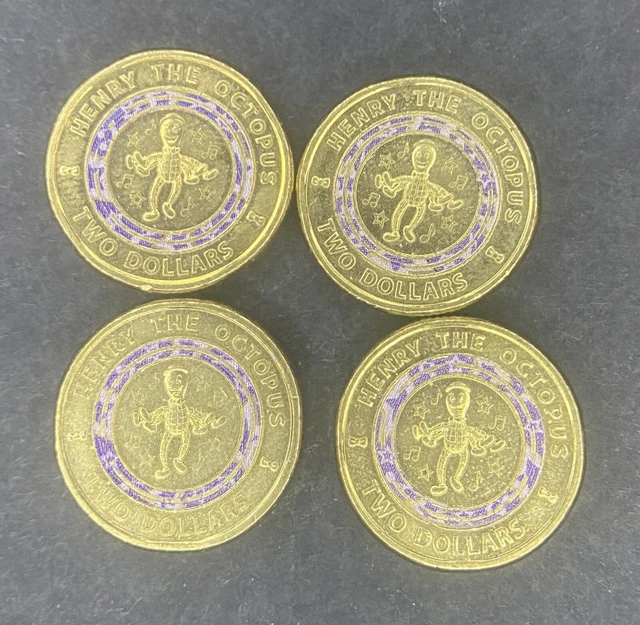 2021 AUSTRALIAN 2 Coin Wiggles Purple "Henry The Octopus" Circulated EUR 3,05 PicClick FR