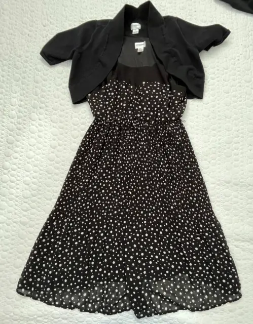 Motherhood Maternity Dress with cover up Size Small Black white