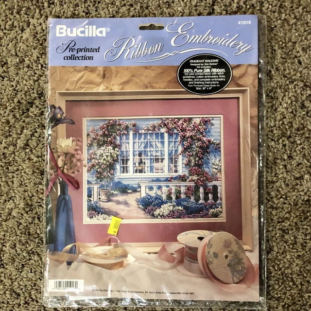 Bucilla 1994 colección preimpresa kit de bordado de cinta nuevo 41018