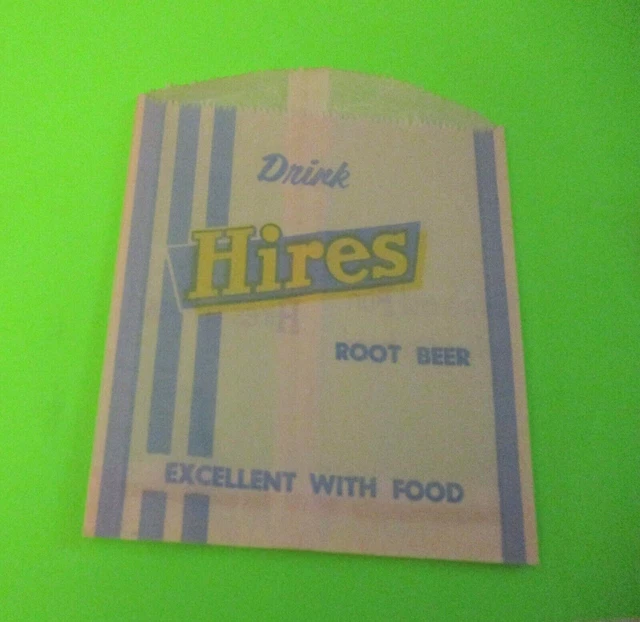 Vintage Drink Hires Root Beer Excellent With Food Advertising French Fries Pouch