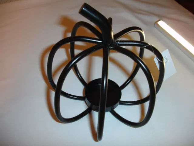 New! Black Coated Metal Pumpkins Tealight Candle Holders Holiday Home Decor SET