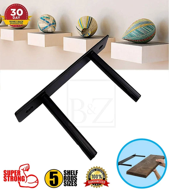 HEAVY DUTY FLOATING Shelf Brackets Long Easy to Fit Concealed Invisible