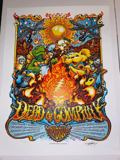 Dead & Company Poster 2018 Tour By AJ Masthay John Mayer And Bob Weir