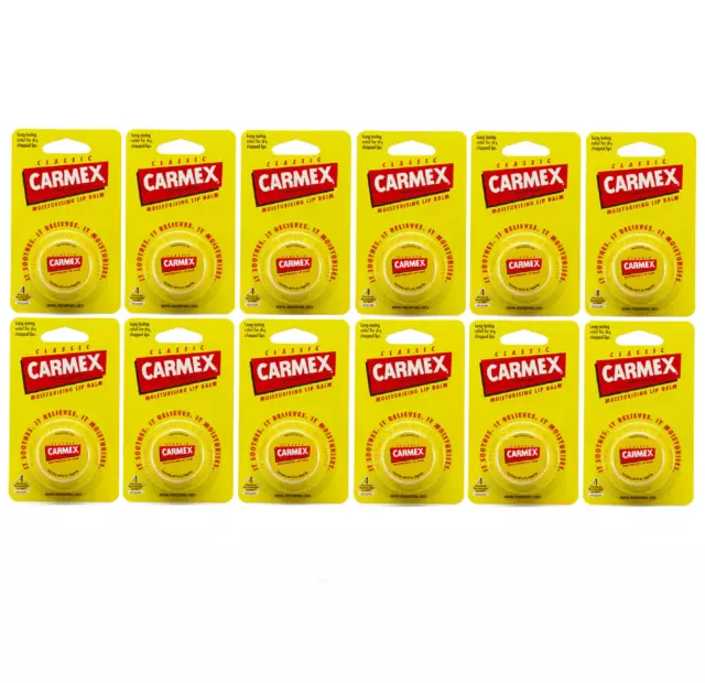 Carmex Classic Moisturising Lip Balm Pot 7.5g x 12