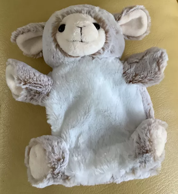 TBE Doudou marionnette mouton Agneau création Dani Blanc moucheté marron beige