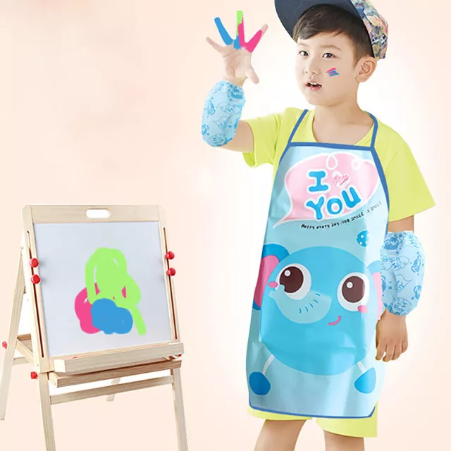 1Pc/Set Waterproof EVA Cartoon Children Aprons Oversleeves Painting Overclot SN❤