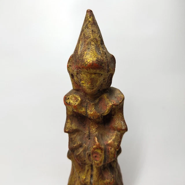 Buddha Wood Carved Sculpture Gold Burmese Statue Art Mandalay 'NAT' Spirit 2
