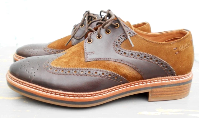 Scarpe brogue Clarks nere in pelle scamosciata e pelle scamosciata UK taglia 7 (50% di sconto sul prezzo del biglietto)