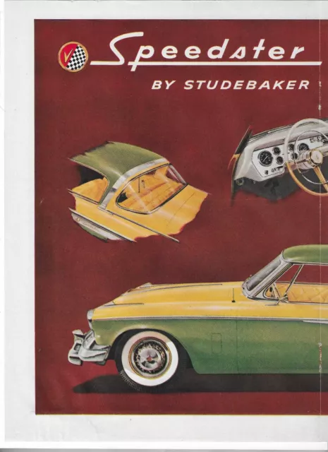 1955 Studebaker Speedster Coupe Original 2-Page Color Print Ad   EXCELLENT PLUS