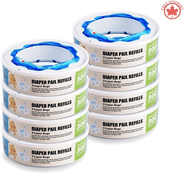 Diaper Pail Refill Bags - 2400 Count - Odor Absorbing - Diaper Genie Compatible