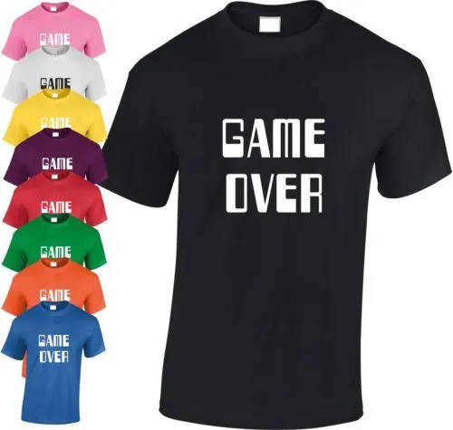 Game Over per Bambini T-Shirt da Ragazzi Gioco Cool Computer Rétro Regalo