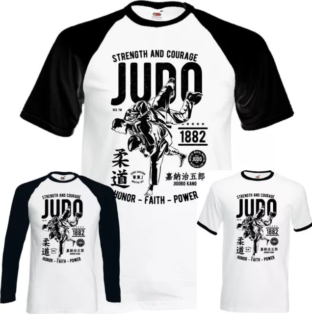 Judo Strength & Courage Mens Martial Arts T-Shirt MMA Training Top