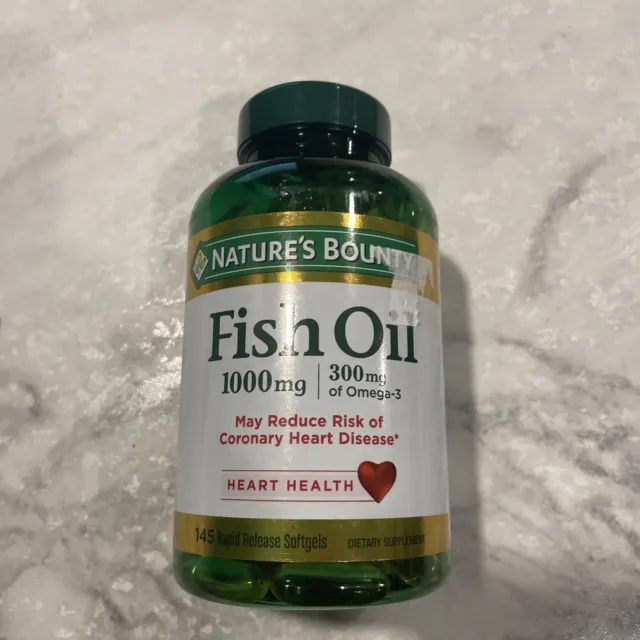 Nature's Bounty Fish Oil 1000 mg Cholesterol Free Omega-3 Softgels 145