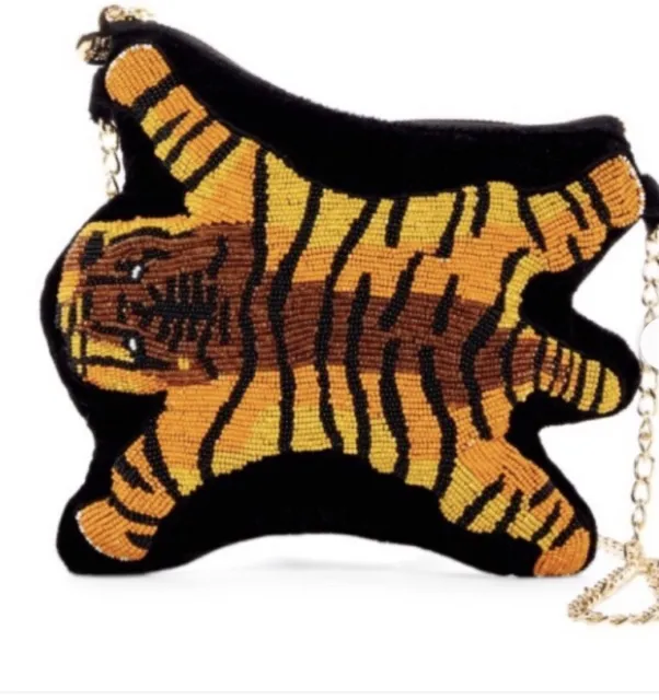 $78 BETSEY JOHNSON Gimme some skin velvet small tiger cross body