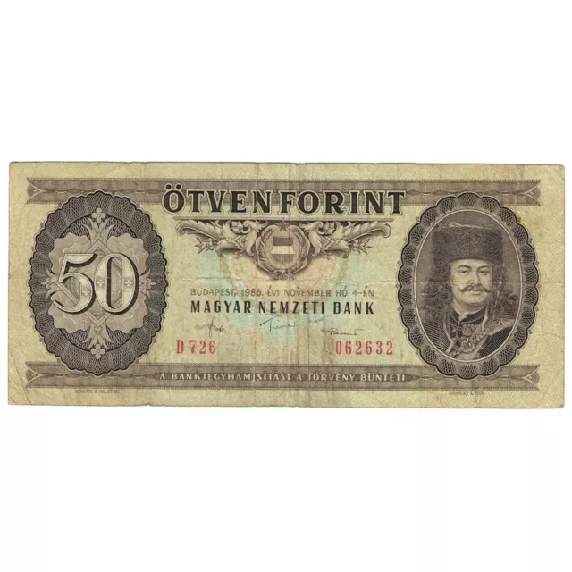 [#648157] Banknote, Hungary, 50 Forint, 1986, 1986-11-04, KM:170g, F