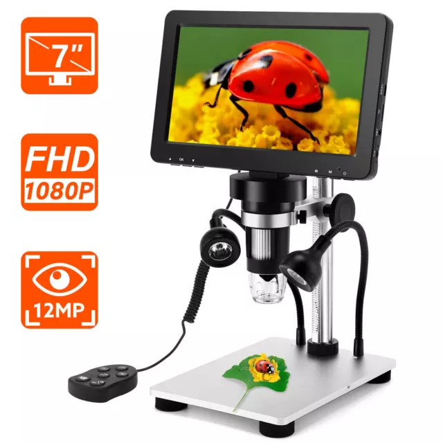 Elikliv Coin Microscope 7'' 1200X USB Microscope & Lights Electronic Soldering