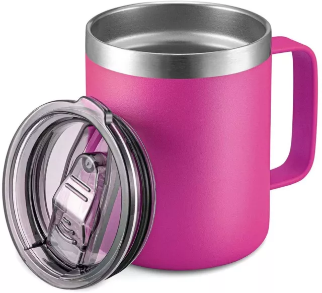 12oz Stainless Steel Insulated Coffee Mug Handle Double Wall Vacuum Tumbler Cup