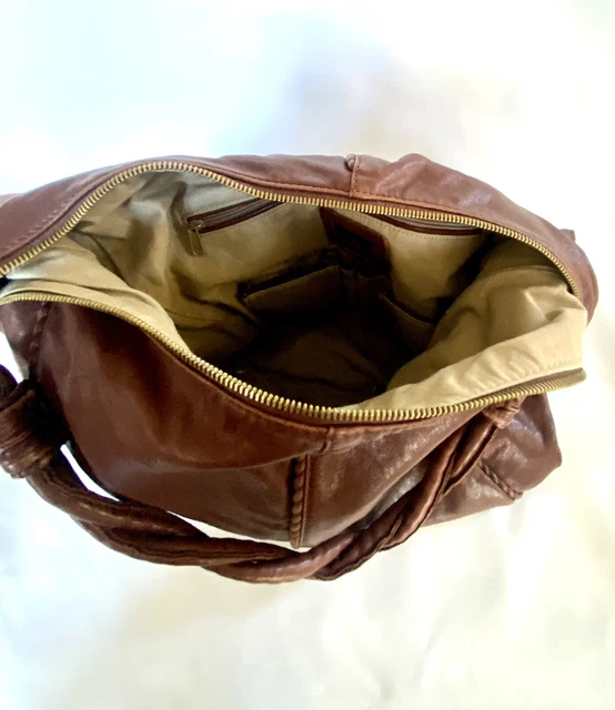 HOBO International Brown Buttery Soft Leather Large Tote/Shoulder Bag Tassel EUC 6