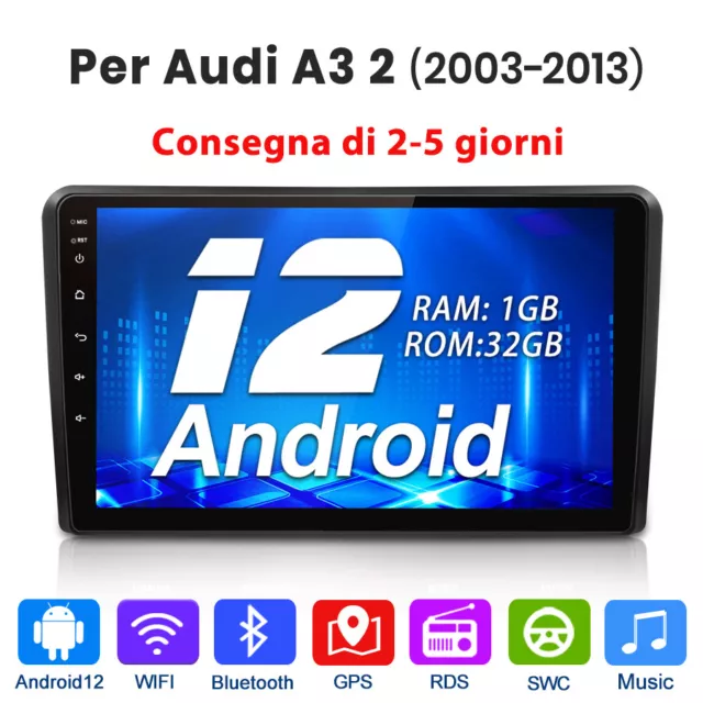 9" Android 12 Per Audi A3 S3 RS3 8P 8V Stereo Autoradio DAB+ GPS Navi BT 1+32G B