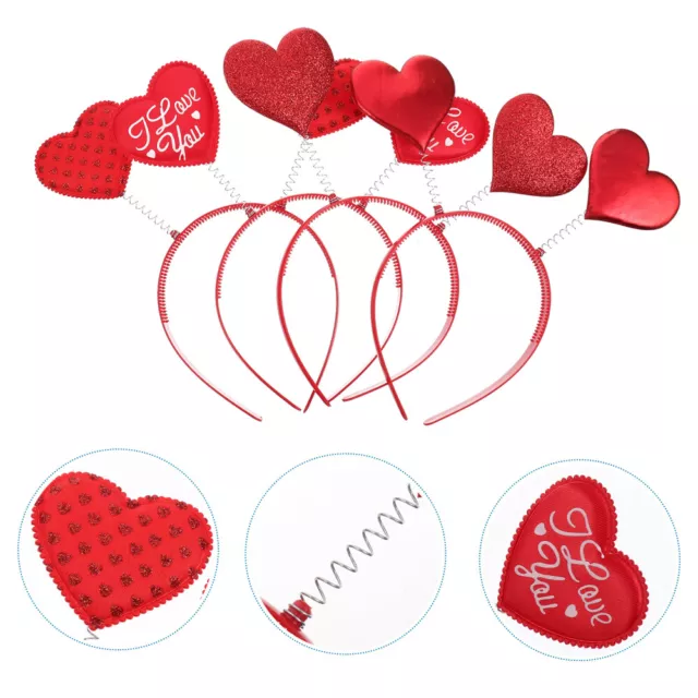 4pcs love heart headband Valentines Day Headband Party Hair Band Heart Hair