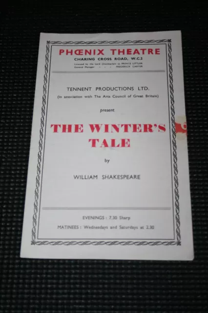 The Winter's Tale - 1951 Phoenix Theatre Programme - John Gielgud, Flora Robson